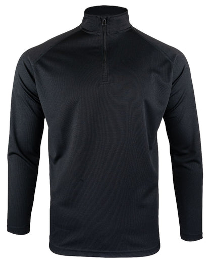 Black Coloured Viper Mesh-Tech Armour Top on white background #colour_black