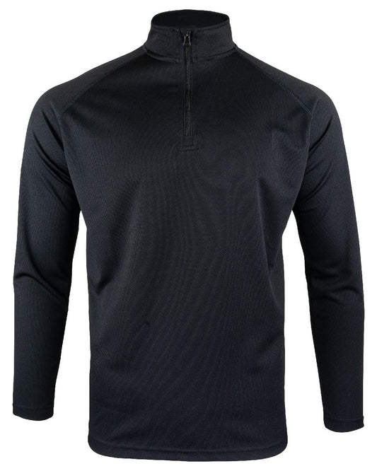 Black Coloured Viper Mesh-Tech Armour Top on white background #colour_black