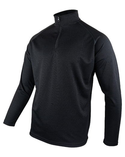 Black Coloured Viper Mesh-Tech Armour Top on white background #colour_black