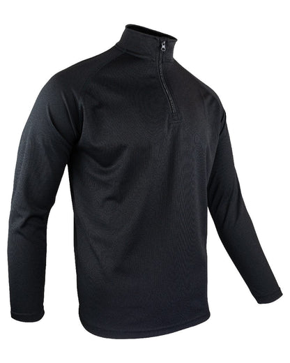 Black Coloured Viper Mesh-Tech Armour Top on white background #colour_black