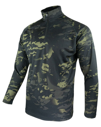 VCAM Black Coloured Viper Mesh-Tech Armour Top on white background #colour_vcam-black