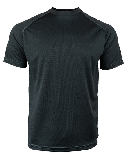 Black Coloured Viper Mesh-Tech T-Shirt on white background #colour_black