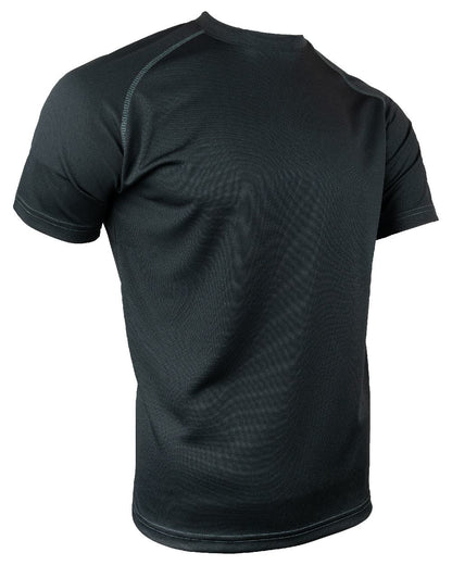 Black Coloured Viper Mesh-Tech T-Shirt on white background #colour_black