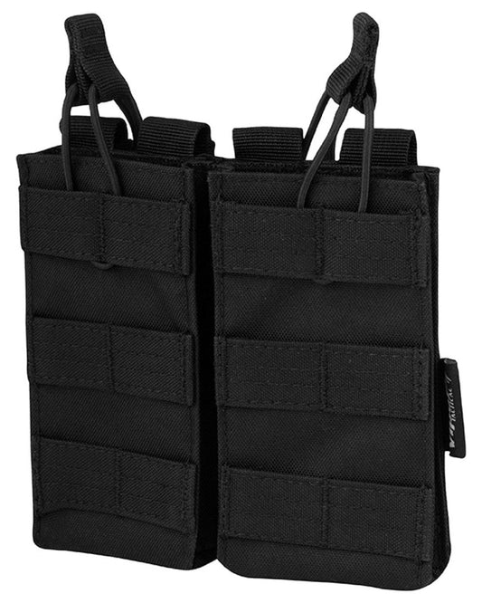 Black Coloured Viper Quick Release Double Mag Pouch on white background #colour_black