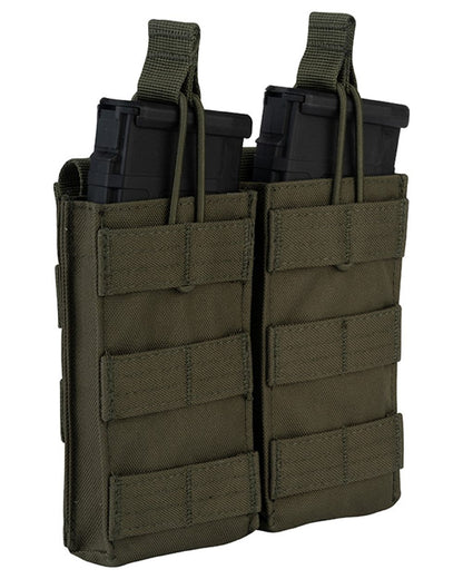 Green Coloured Viper Quick Release Double Mag Pouch on white background #colour_green