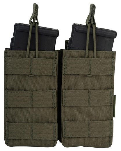 Green Coloured Viper Quick Release Double Mag Pouch on white background #colour_green