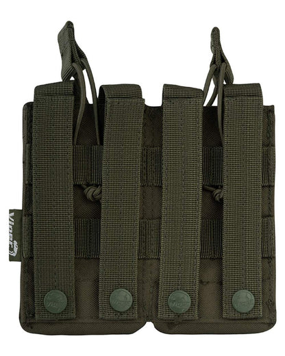 Green Coloured Viper Quick Release Double Mag Pouch on white background #colour_green