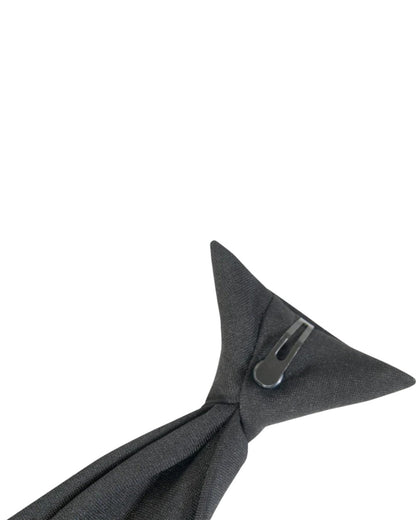 Black Coloured Viper Security Clip-On Tie on white background #colour_black