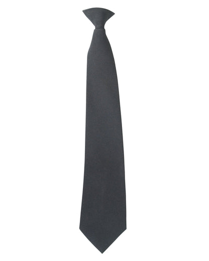 Black Coloured Viper Security Clip-On Tie on white background #colour_black