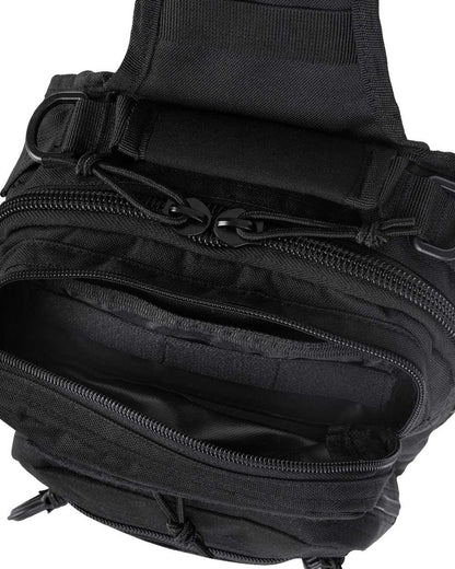 Black Coloured Viper Shoulder Pack on white background #colour_black