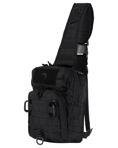 Black Coloured Viper Shoulder Pack on white background #colour_black