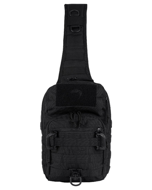 Black Coloured Viper Shoulder Pack on white background #colour_black