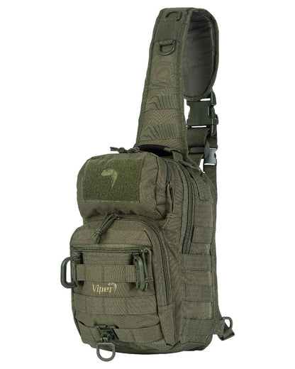 Green Coloured Viper Shoulder Pack on white background #colour_green