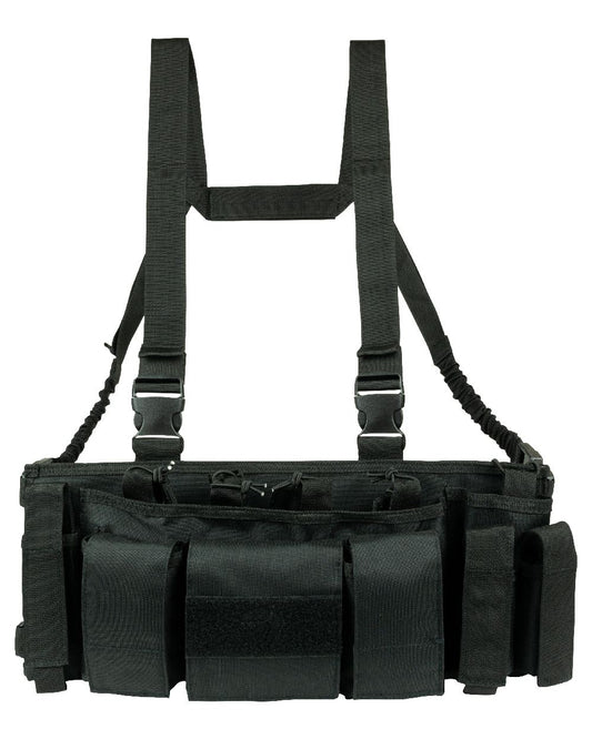 Black Coloured Viper Special Ops Chest Rig on white background #colour_black