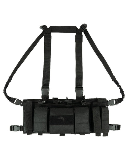 Black Coloured Viper Special Ops Chest Rig on white background #colour_black