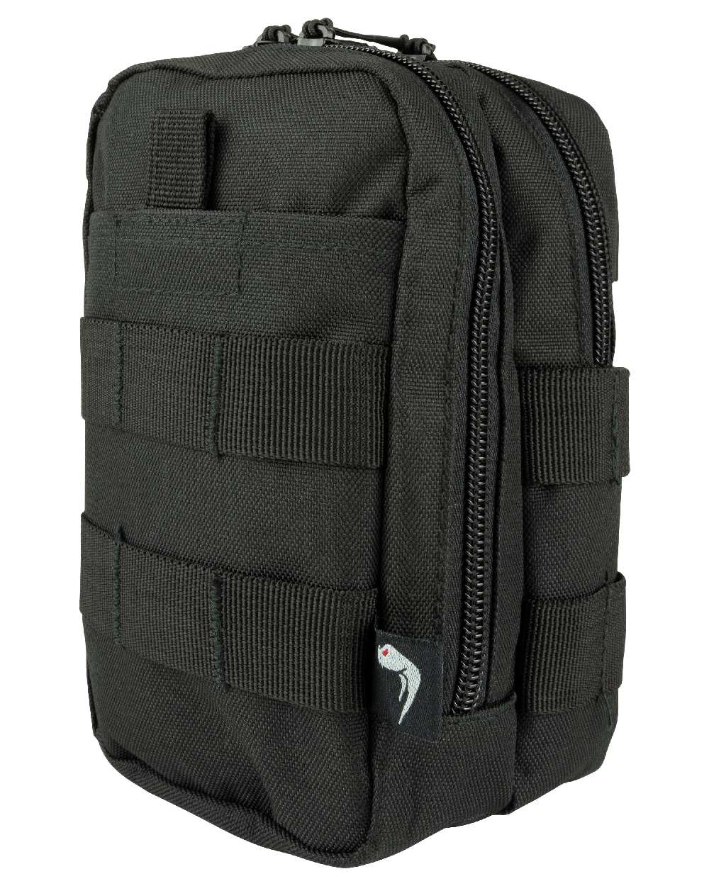 Black Coloured Viper Splitter Pouch on white background #colour_black