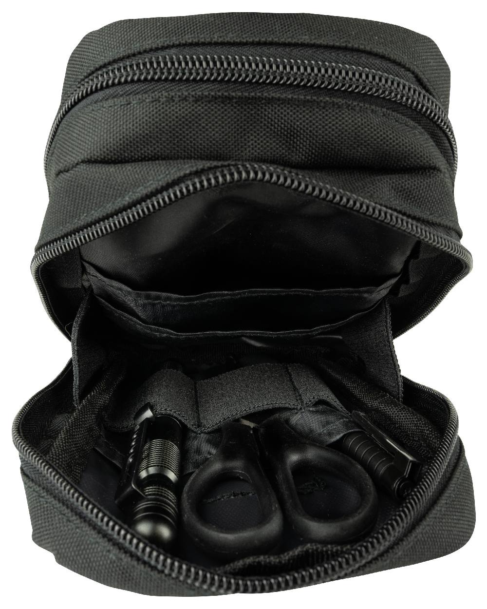 Black Coloured Viper Splitter Pouch on white background #colour_black