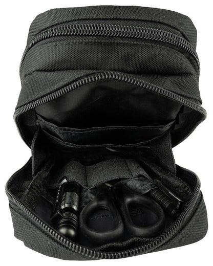 Black Coloured Viper Splitter Pouch on white background #colour_black