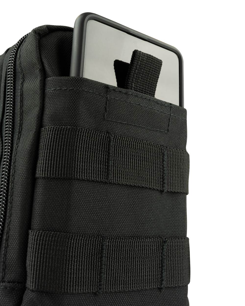Black Coloured Viper Splitter Pouch on white background #colour_black