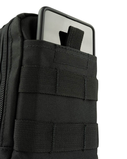 Black Coloured Viper Splitter Pouch on white background #colour_black