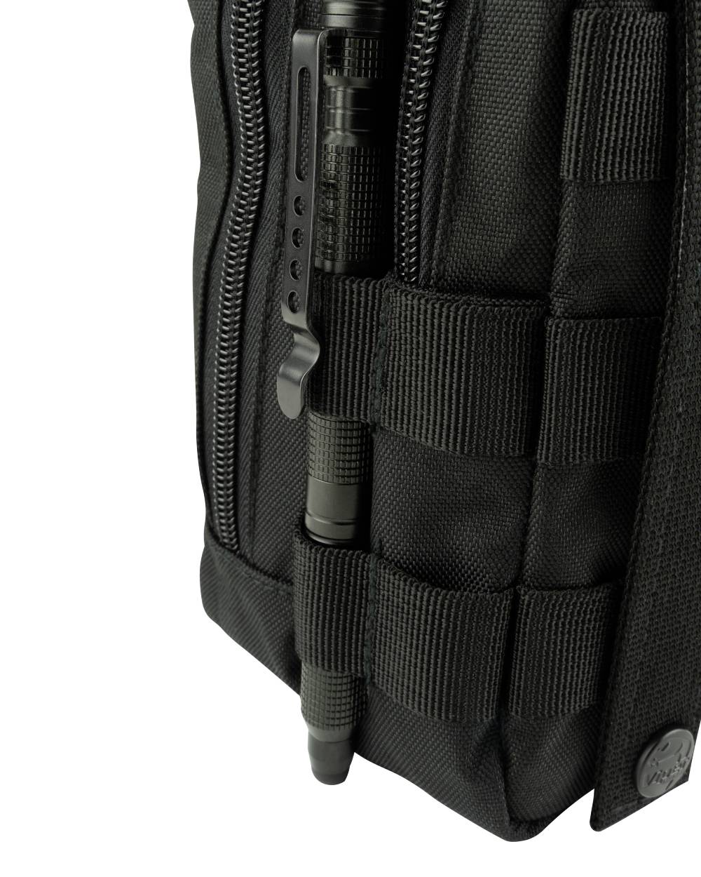 Black Coloured Viper Splitter Pouch on white background #colour_black