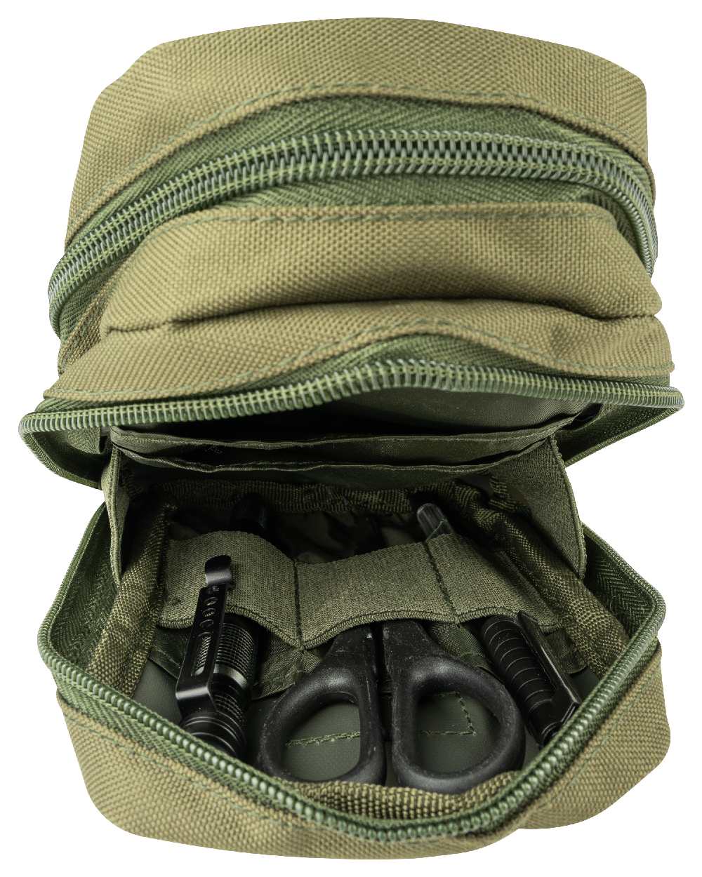 Green Coloured Viper Splitter Pouch on white background #colour_green