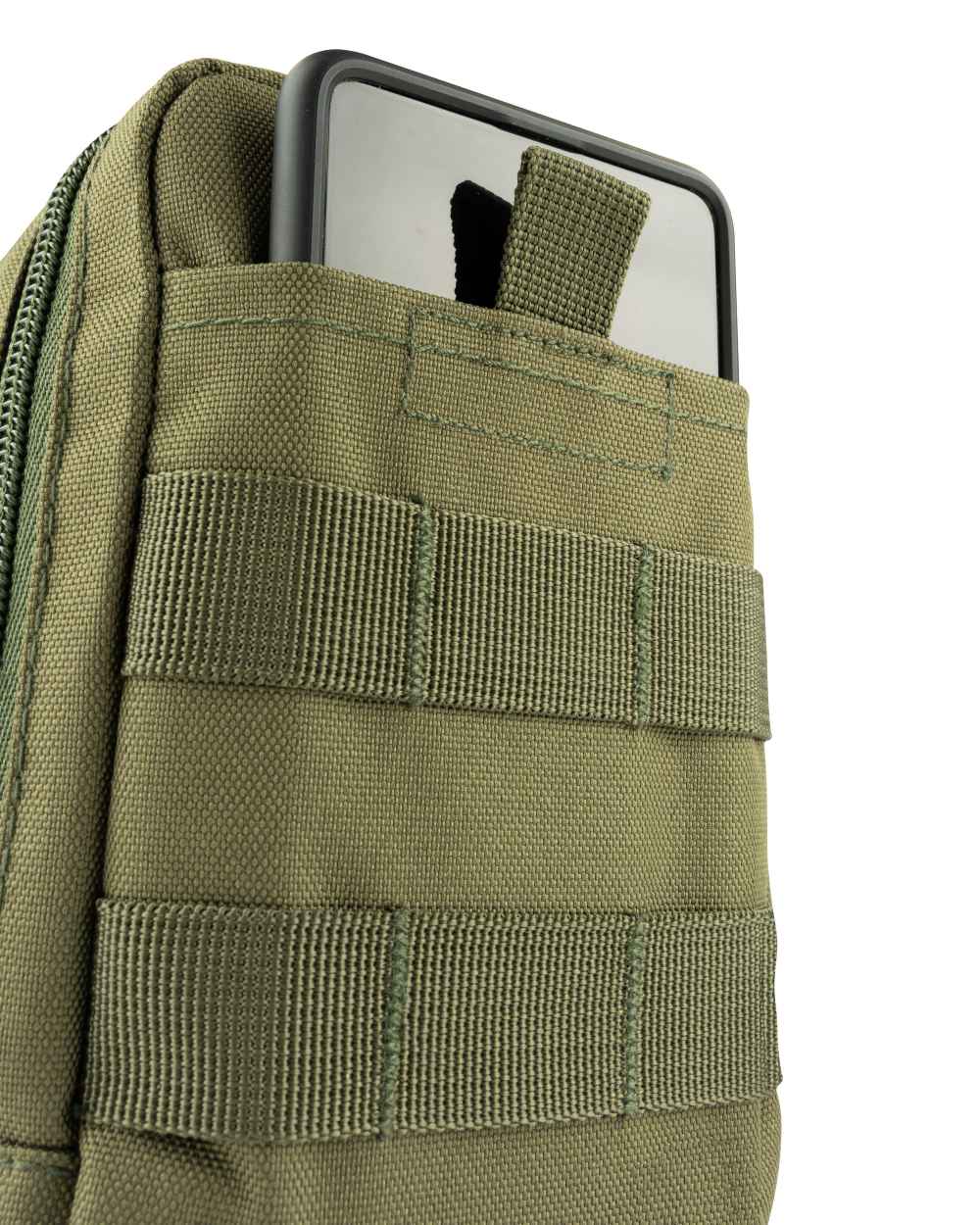Green Coloured Viper Splitter Pouch on white background #colour_green