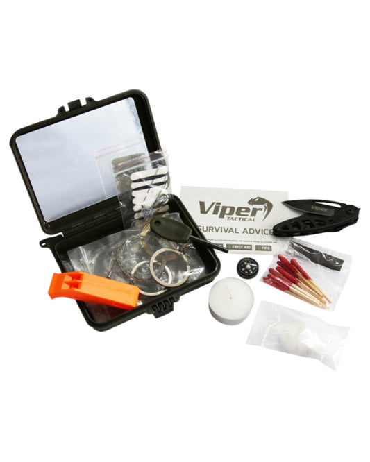 Black Coloured Viper Survival Kit on white background #colour_black