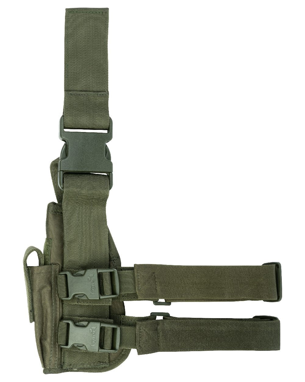 Green Coloured Viper Tactical Leg Holster on white background #colour_green