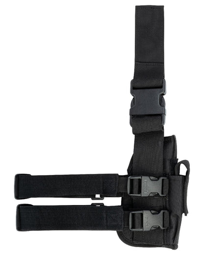 Black Coloured Viper Tactical Leg Holster Left Handed on white background #colour_black