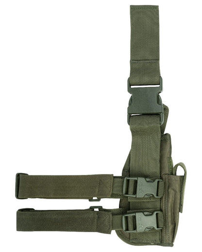 Green Coloured Viper Tactical Leg Holster Left Handed on white background #colour_green
