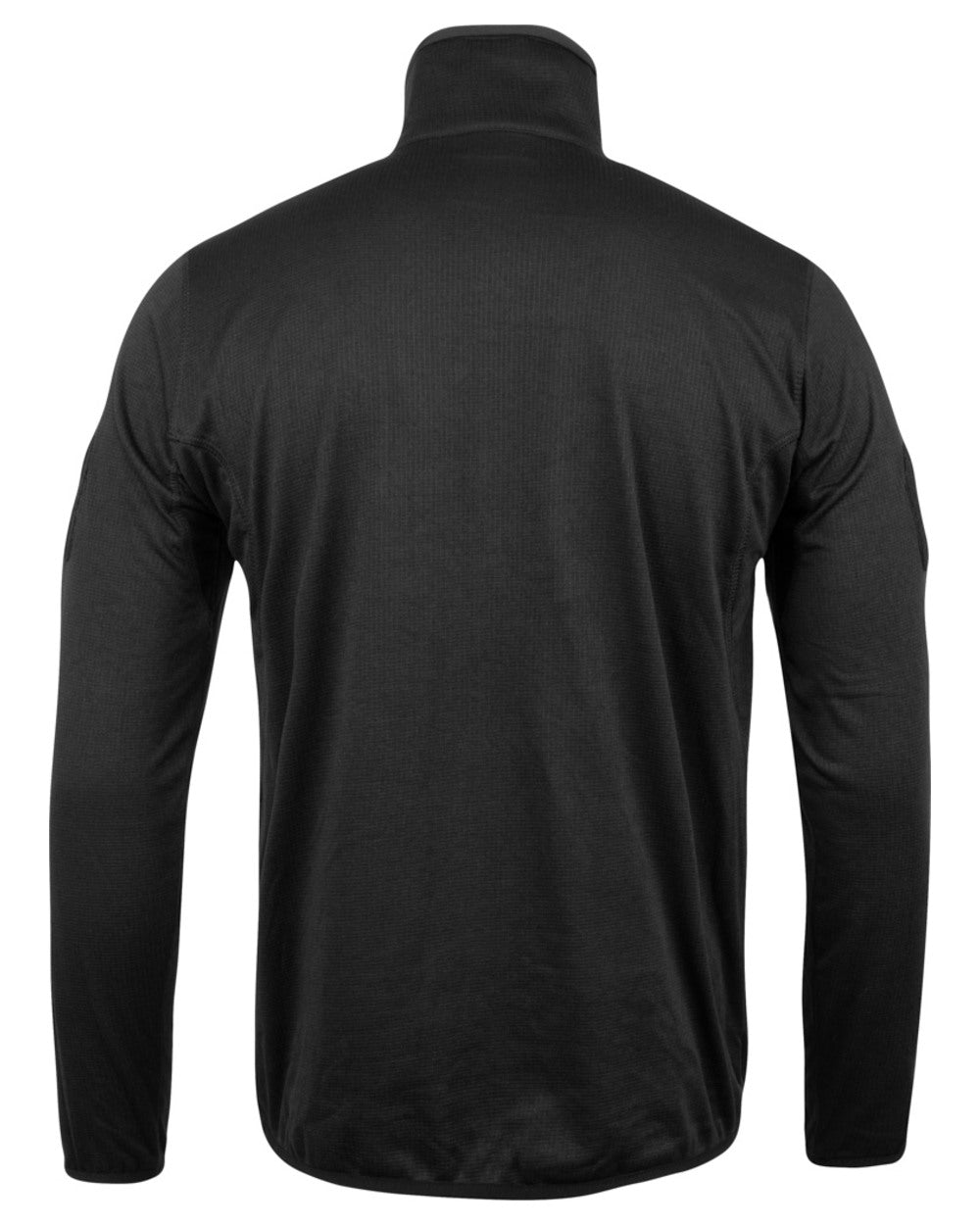 Black Coloured Viper Technical Mid Layer Fleece Top on white background #colour_black