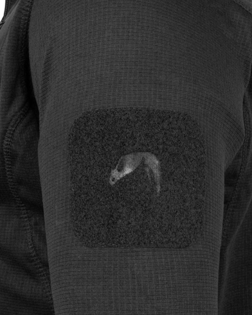 Black Coloured Viper Technical Mid Layer Fleece Top on white background #colour_black