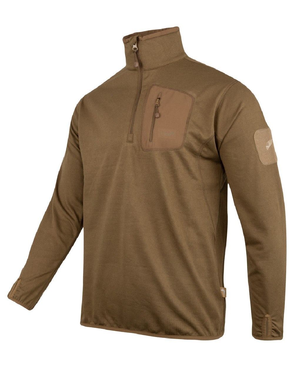 Coyote Coloured Viper Technical Mid Layer Fleece Top on white background #colour_coyote