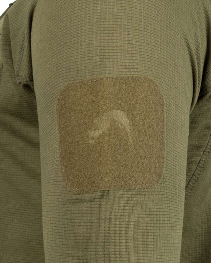 Green Coloured Viper Technical Mid Layer Fleece Top on white background #colour_green