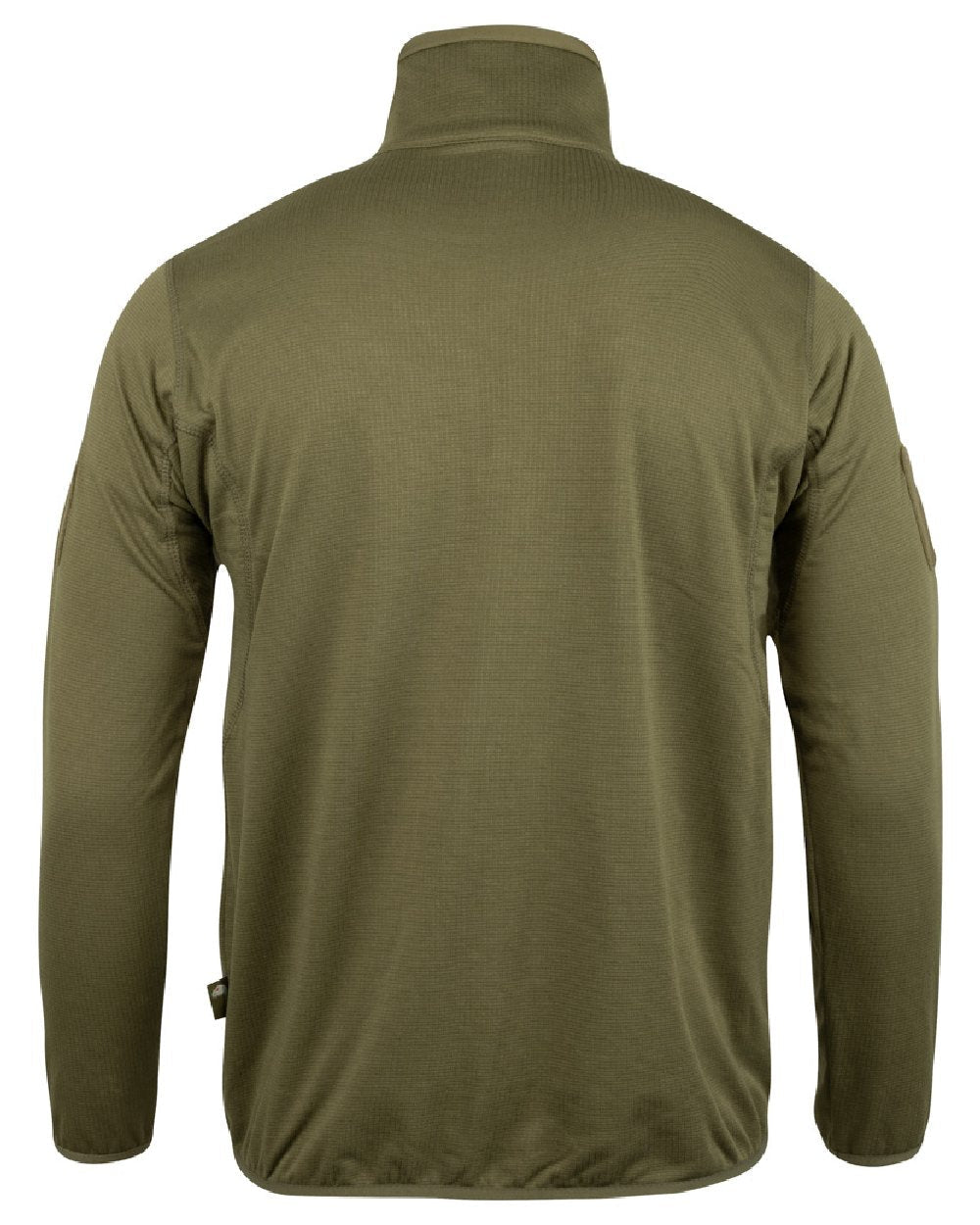 Green Coloured Viper Technical Mid Layer Fleece Top on white background #colour_green