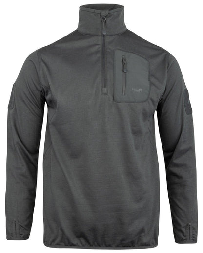 Titanium Coloured Viper Technical Mid Layer Fleece Top on white background #colour_titanium