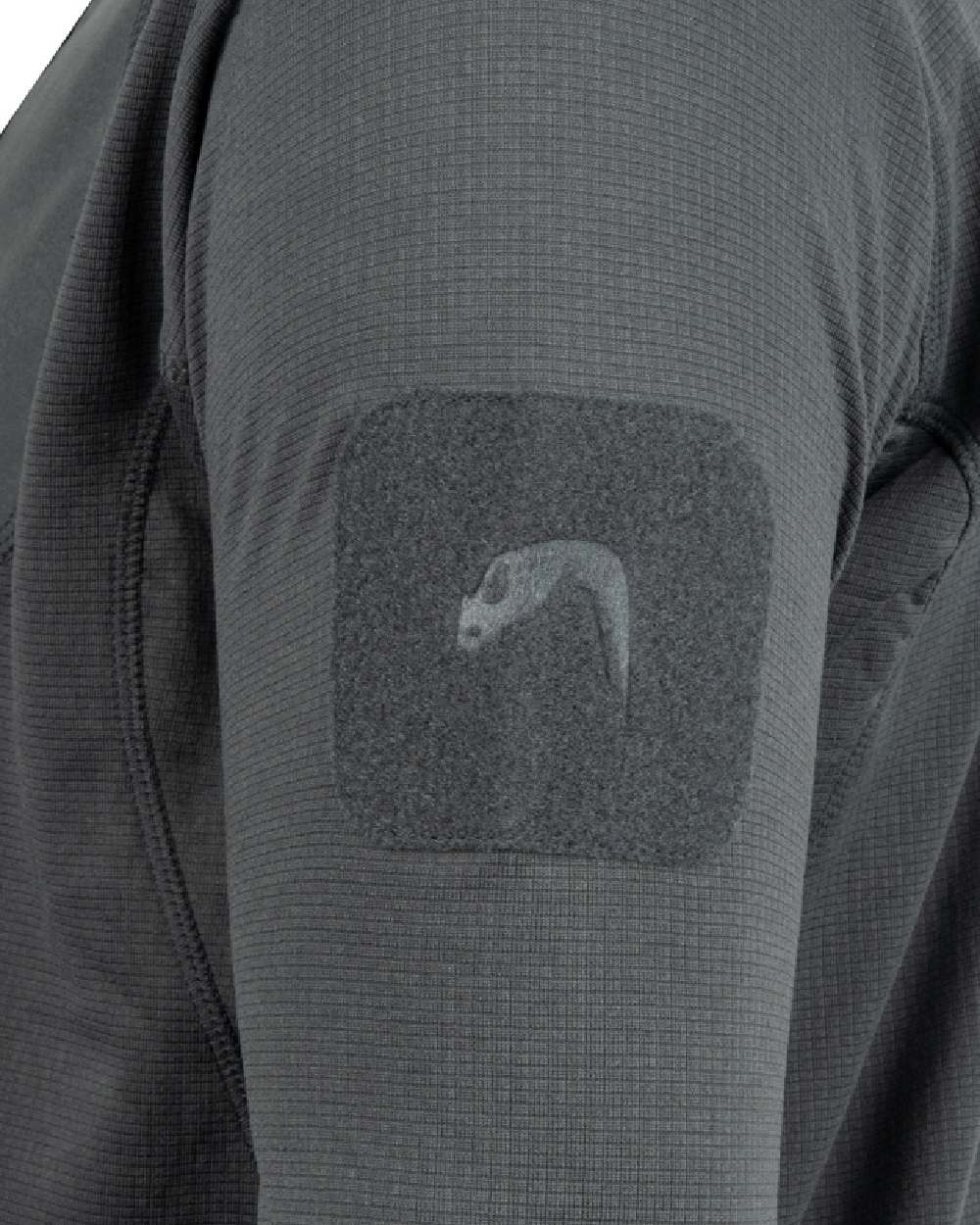 Titanium Coloured Viper Technical Mid Layer Fleece Top on white background #colour_titanium