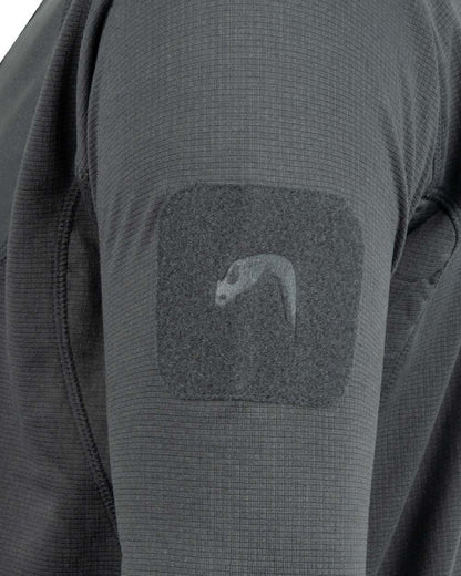 Titanium Coloured Viper Technical Mid Layer Fleece Top on white background #colour_titanium
