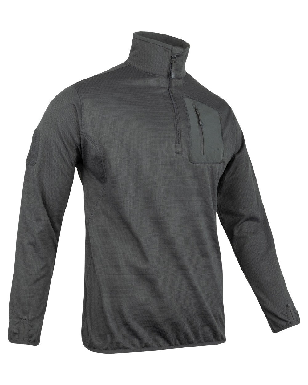 Titanium Coloured Viper Technical Mid Layer Fleece Top on white background #colour_titanium