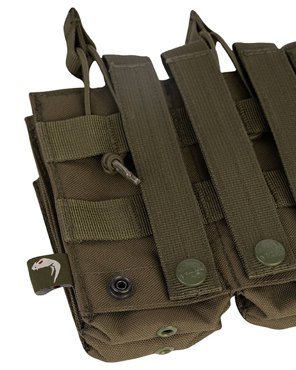 Green Coloured Viper Treble Duo Mag Pouch on white background #colour_green