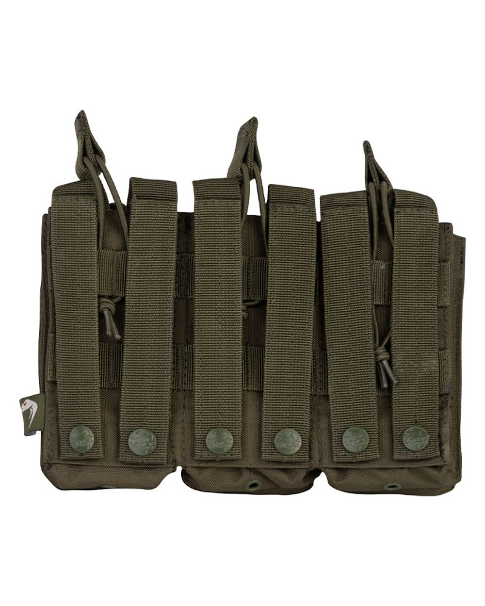 Green Coloured Viper Treble Duo Mag Pouch on white background #colour_green