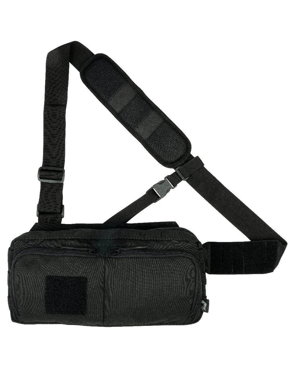 Black Coloured Viper VX Buckle Up Sling Pack on white background #colour_black