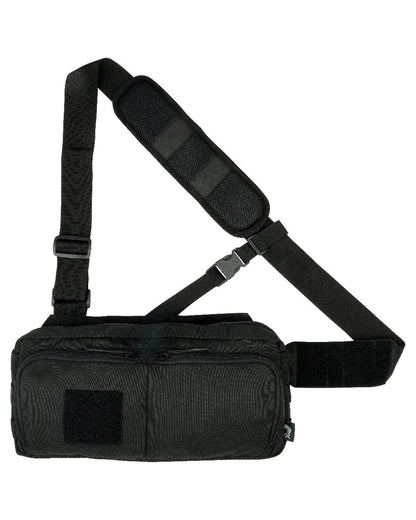Black Coloured Viper VX Buckle Up Sling Pack on white background #colour_black