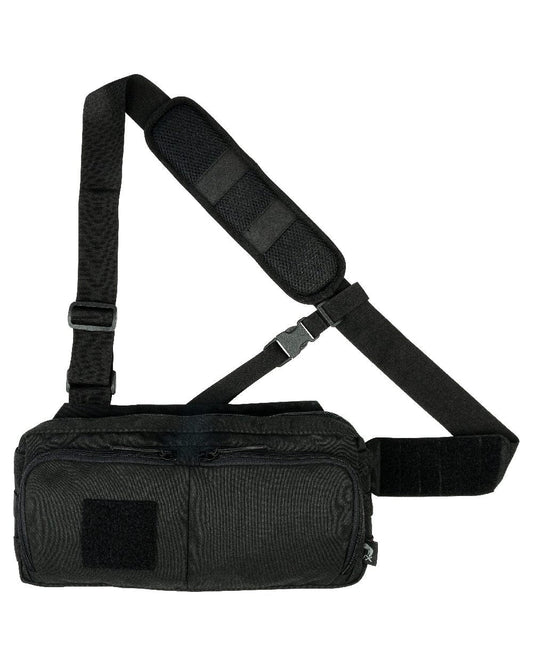 Black Coloured Viper VX Buckle Up Sling Pack on white background #colour_black