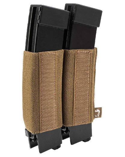 Dark Coyote Coloured Viper VX Double SMG Mag Sleeve on white background #colour_dark-coyote