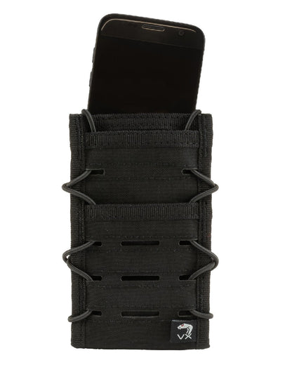 Black Coloured Viper VX Smart Phone Pouch on white background #colour_black