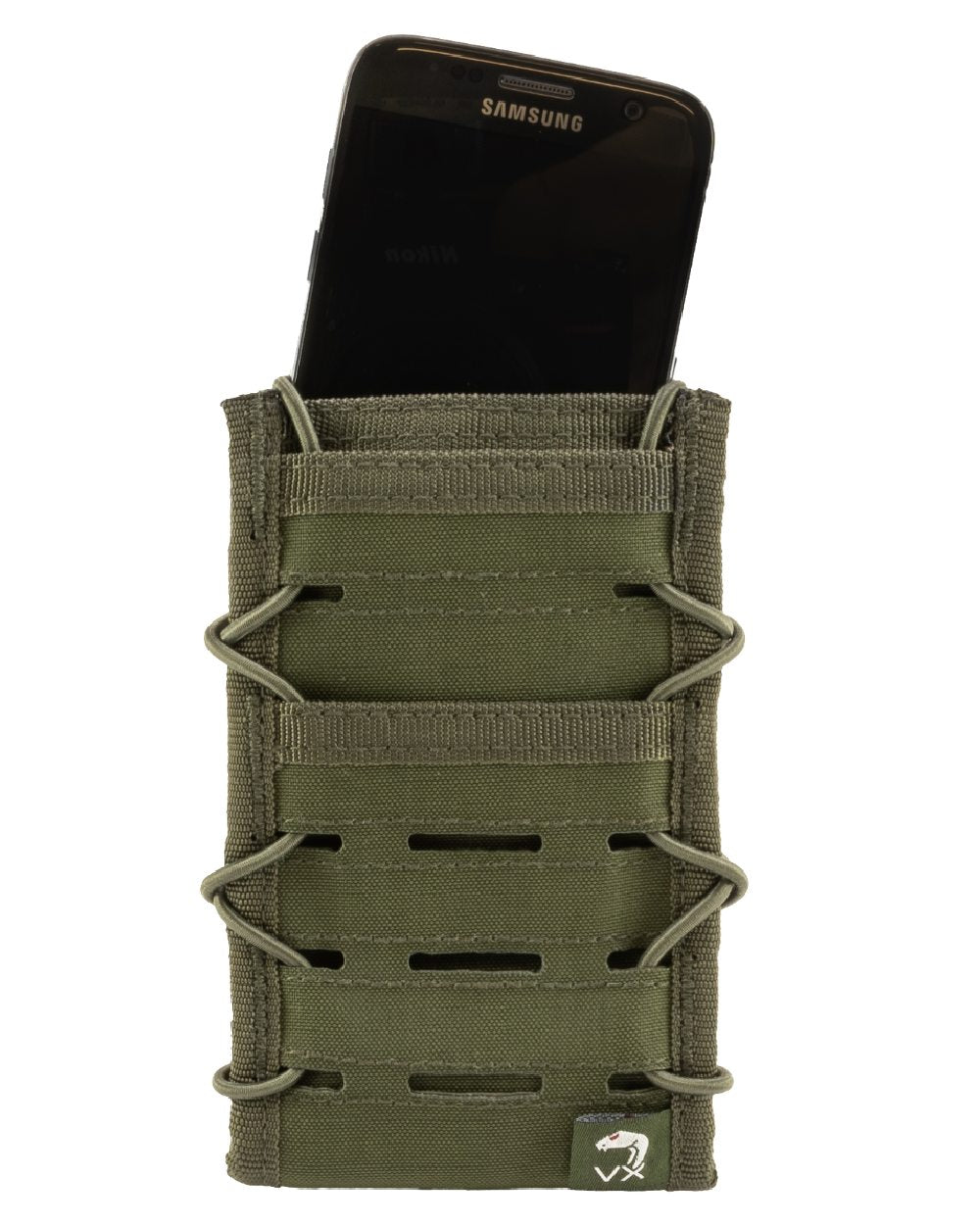 Green Coloured Viper VX Smart Phone Pouch on white background #colour_green