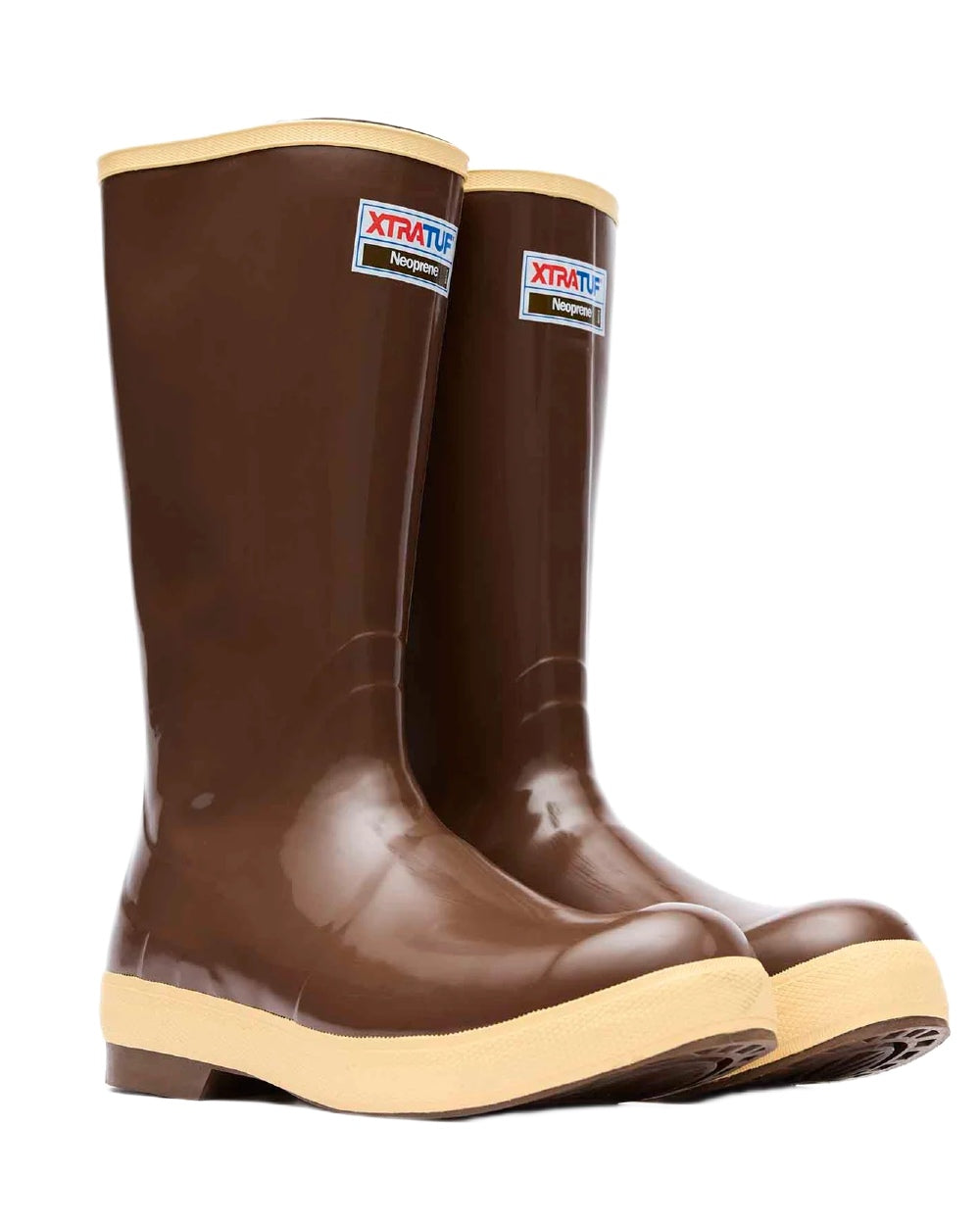 Copper-Tan Coloured Xtratuf 15" Legacy Plain Toe Fishing Boots on white background #colour_copper-tan