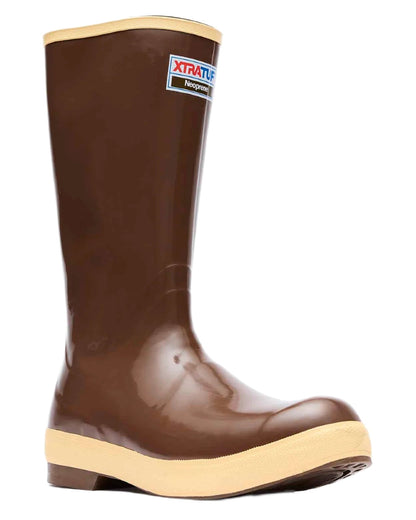 Copper-Tan Coloured Xtratuf 15" Legacy Plain Toe Fishing Boots on white background #colour_copper-tan